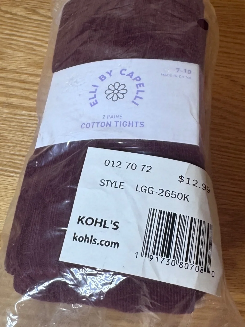 New Kids 2 Pairs Elli By Capelli Cotton Tights 7-10 Girls Height 48-55 Ribbed